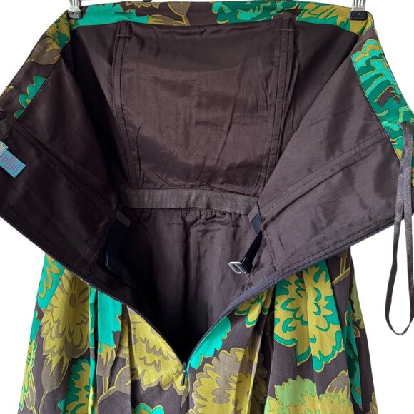 Plenty by Tracy Reese Silk Floral Strapless Dress Size 6 Bubble Hem Empire Waist - Picture 7 of 16